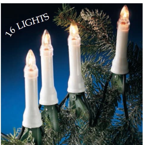leichte Kette mit Nachahmung von weißen Weihnachtsbaumkerzen 16 Stück LED-Kerze