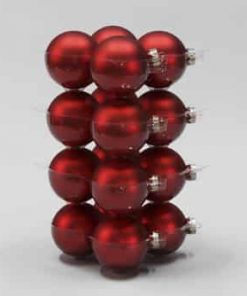 glas julekugler røde med matte og blanke overflader diameter 5