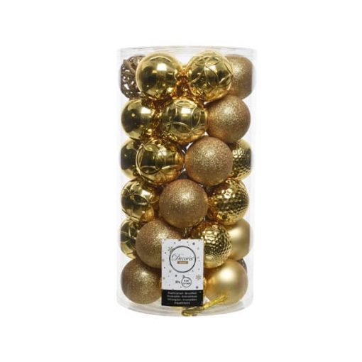Kunststoff-Weihnachtskugeln Ø6 für Weihnachtsbaum gold mit verschiedenen Oberflächen