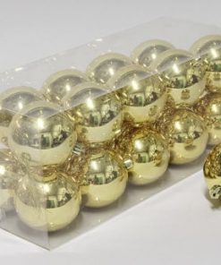 20 stk. blanke guld plastik diameter 8 cm. julekugler til juletræ og julepynt