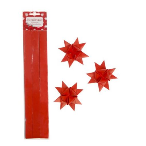 Sternstreifen 3 cm. breite bis große rote niedrige sogar geflochtene Sterne