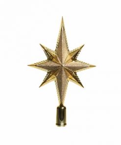 Top Star Gold Kunststoff mit Glitzer Weihnachtsschmuck für Weihnachtsbaum