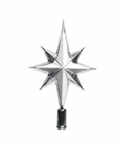 Top Star Silber Kunststoff mit Glitzer Weihnachtsschmuck für Weihnachtsbaum