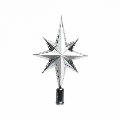 Top Star Silber Kunststoff mit Glitzer Weihnachtsschmuck für Weihnachtsbaum