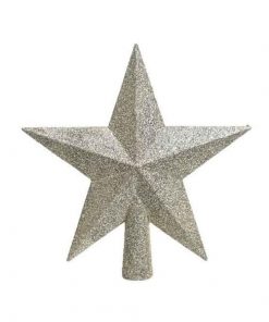 Perlmutt Glitter Top Star aus Kunststoff für die Spitze des Weihnachtsbaumes Ø 19 cm.