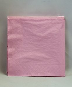 frokost servietter ensfarvede 3 lags lyserøde - rosa farvede 20 stk.