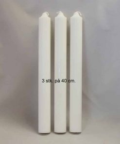 stearinlys diameter 3 centimeter hvide i ren stearin 40 centimeter høje