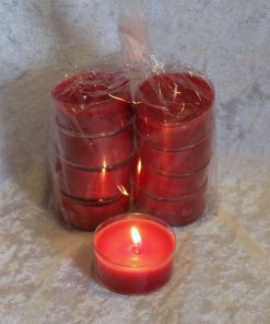 rote große Teelichter in einer Packung mit 8 Stück