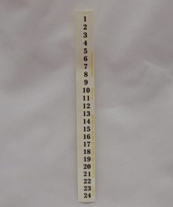 kalendertal på strimmel 21 cm. lang med 24 røde overførselstal til lav selv kalenderlys