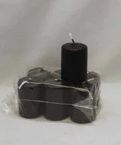 kleine schwarze Kerzen 4 x 6 Zentimeter im Beutel mit 6 Stück