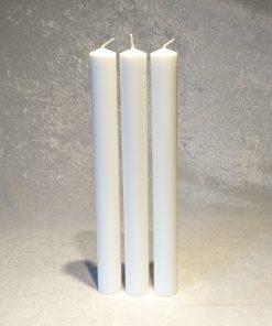 3 styk stearinlys 3 centimeter hvide i ren stearin 30 centimeter høje