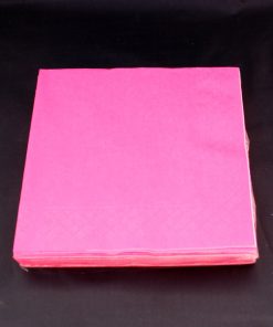 frokost servietter ensfarvede 3 lags cerise - pink farvede 20 stk.
