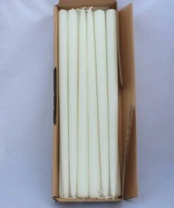 hvide hånddyppede almindelige tynde stearinlys til lysestager 40 centimeter høje
