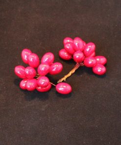künstliche lebensechte rote ovale Beere mit Stiel für Weihnachtsschmuck