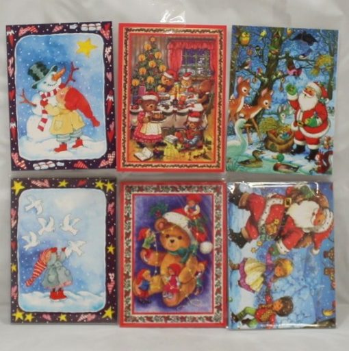 10 Stück altmodische einzelne Weihnachtspostkarten mit verschiedenen Motiven mit Weihnachtsmann