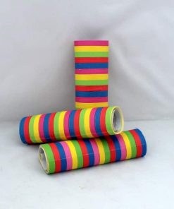 Papierschlangen in Regenbogenfarben für Silvester und Partys