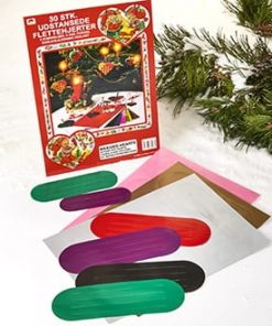 15 styk udstansede flethjerter i farvet glanspapir som juletræspynt