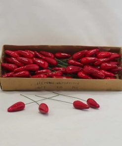 künstliche rote Paprika am Stiel zur Dekoration