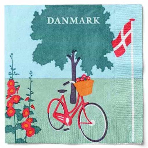Servietten mit dänischem Sommermotiv Fahrrad