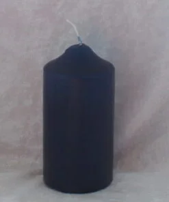 mørkeblå stearinlys bloklys med kronetop 6 x 12 centimeter