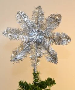 Lamnetta Top Stern für Weihnachtsbaum in Silber auf 20 Zentimetern nostalgischer Christbaumschmuck