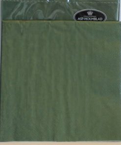 servietter i frokoststørrelse ensfarvede mosgrønne servietter fra asp-holmblad
