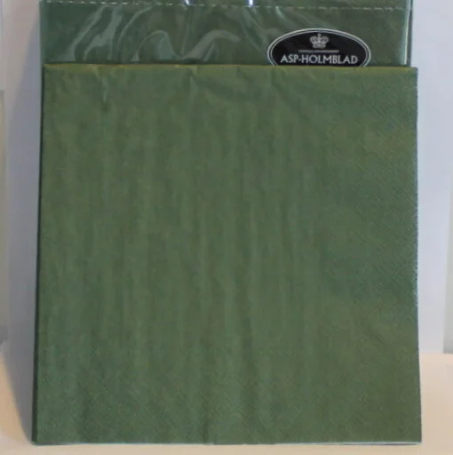 servietten in lunchgröße einfarbige moosgrüne servietten von asp-holmblad
