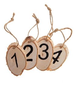 4 styk adventstal på træskive til hjemmelavede adventsdekorationer