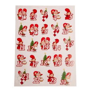 klistermærker med 24 numre til julekalendergaver med julius nissen