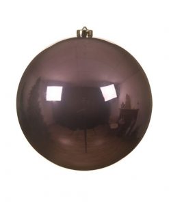 große Weihnachtskugel aus Kunststoff, Durchmesser 14 cm, Oberfläche glänzend meliert