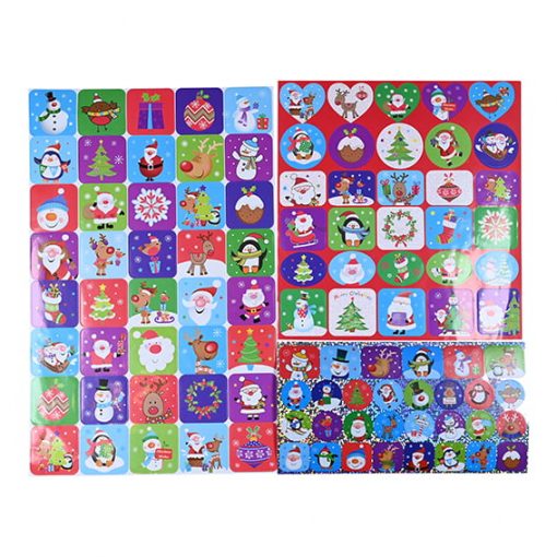 100 Sticker Sticker mit winterlichen Weihnachtsmotiven in wunderschönen Farben