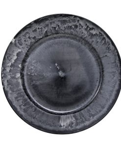 fad til dekorationer og stearinlys grå 28 cm. i diameter