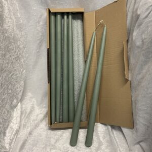 mosgrønne 40 centimeter hånddyppede almindelige stearinlys til lysestager