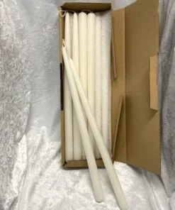 råhvide 40 centimeter hånddyppede almindelige stearinlys til lysestager