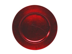 fad til dekorationer og stearinlys rød 28 cm. i diameter