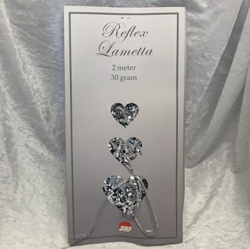 Reflex-Lametta-Glitter in Silber für Weihnachtsbaum 2 Meter lange Streifen