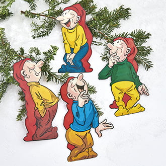 Bramming Wichtel aus Pappe zum Aufhängen sind nostalgischer Weihnachtsschmuck