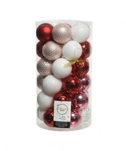 Kunststoff-Weihnachtskugeln Ø6 für Weihnachtsbaum Rosatöne mit verschiedenen Oberflächen