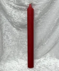 Kerzendurchmesser 3 cm dunkelrot 30 cm hoch aus Espen-Stechpalmenblatt