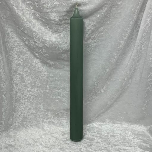 Kerzendurchmesser 3 Zentimeter Moosgrün 30 Zentimeter hoch aus Espen-Stechpalmenblatt