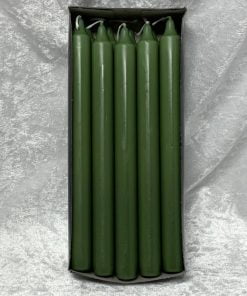 grønne 24 centimeter hånddyppede asp-holmblad stearinlys til lysestager