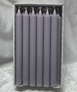 Packung mit 18 hellvioletten Kronenkerzen 25 cm aus 100 % reinem Kerzenwachs für Kerzenhalter