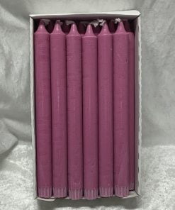Packung mit 18 rosa marmorierten Kronenkerzen 25 cm aus 100 % reinem Kerzenwachs für Kerzenhalter