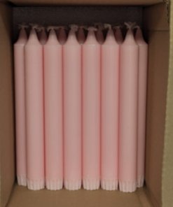 lyserøde kronelys 19 centimeter i 100% ren stearin til lysestager