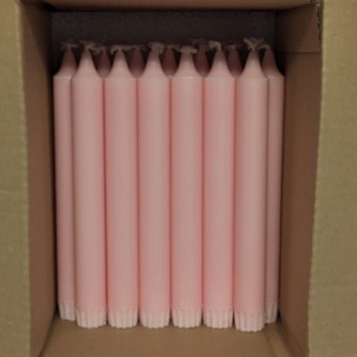 rosafarbene Kronenkerzen 19 cm aus 100 % reinem Kerzenwachs für Kerzenständer