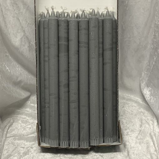 pakke med 20 styk grå marmorerede kronelys 30 centimeter i 100% ren stearin til lysestager