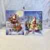 4 styk dobbelte julepostkort med kuverter med julemand og børn