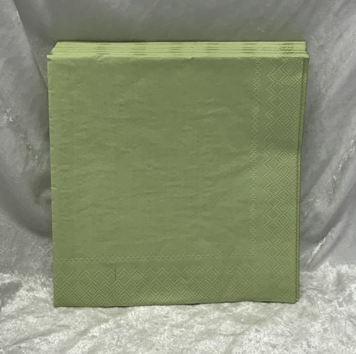 20 Stück staubgrüne Servietten 40 x 40 Zentimeter aus Rapfenblatt
