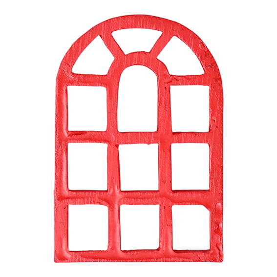 vindue i rød som tilbehør til nissedør