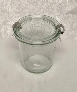 Weckglas mit Deckel und Clip zum Kochen und zur Tischdekoration, Inhalt 290 Milliliter